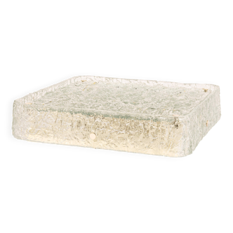 Square glass ice Murano ceiling light, Kaiser, Germany, 1970s