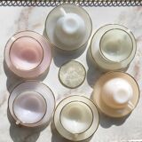 Serving Harlequin vintage opaline glass cups