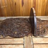 Carved wood shelf vintage birds & flowers decor