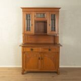 Two-piece buffet from the 1910s in Art Nouveau style, beech wood
