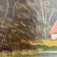 Vintage signed cottage lake landscape oil painting
