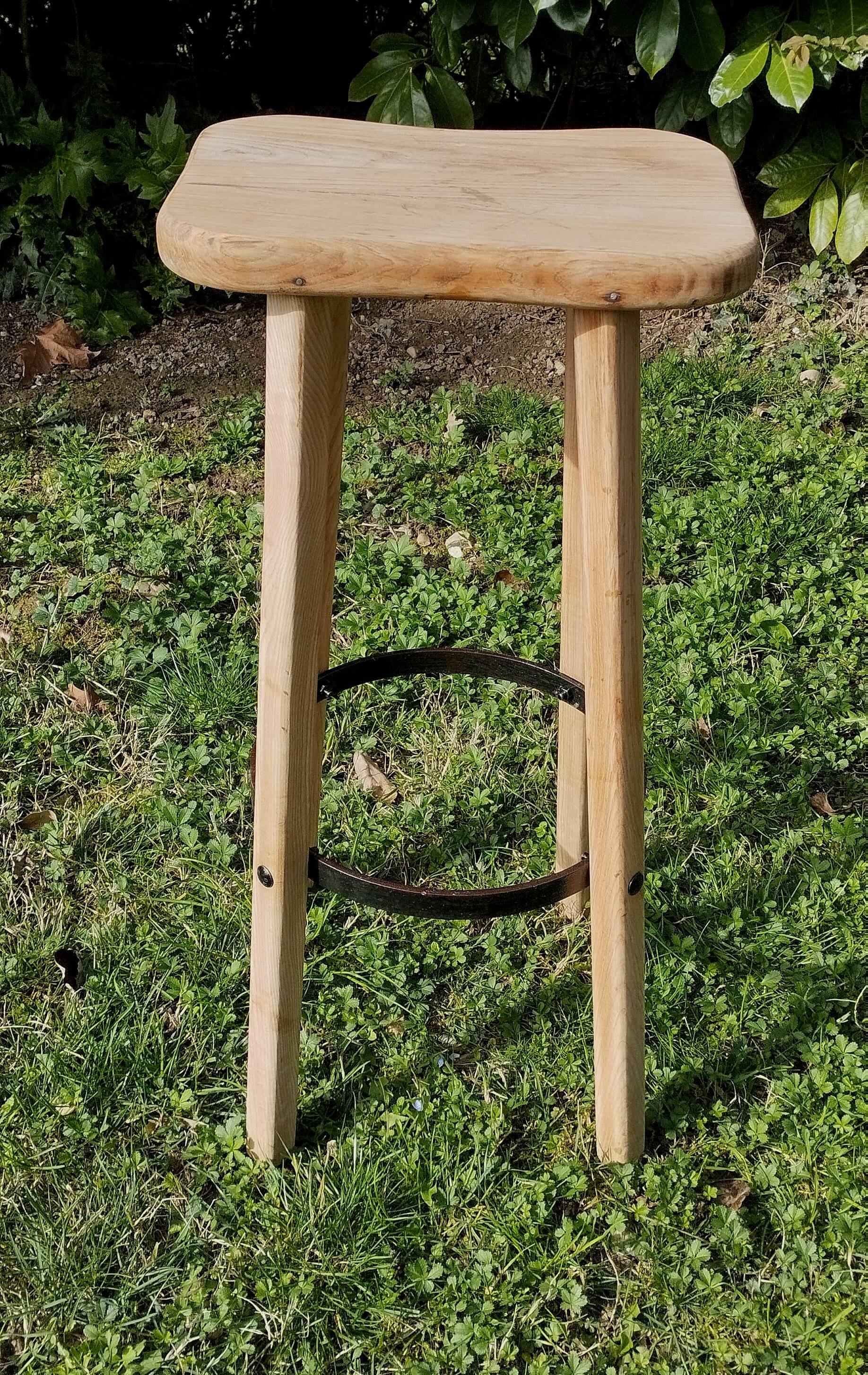 HIGH WOODEN STOOL