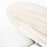 Dining table Roche Bobois. Metal and white marble. France, 1960s