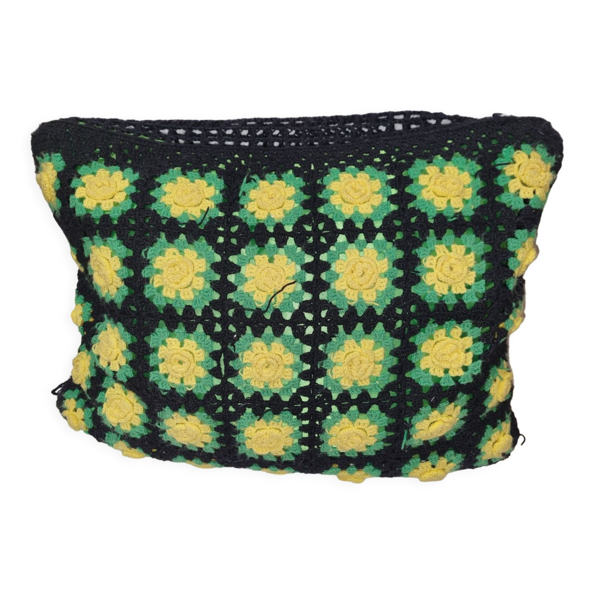 Vintage 70's crochet cushion