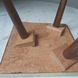 Sellette tripode en bois et laiton