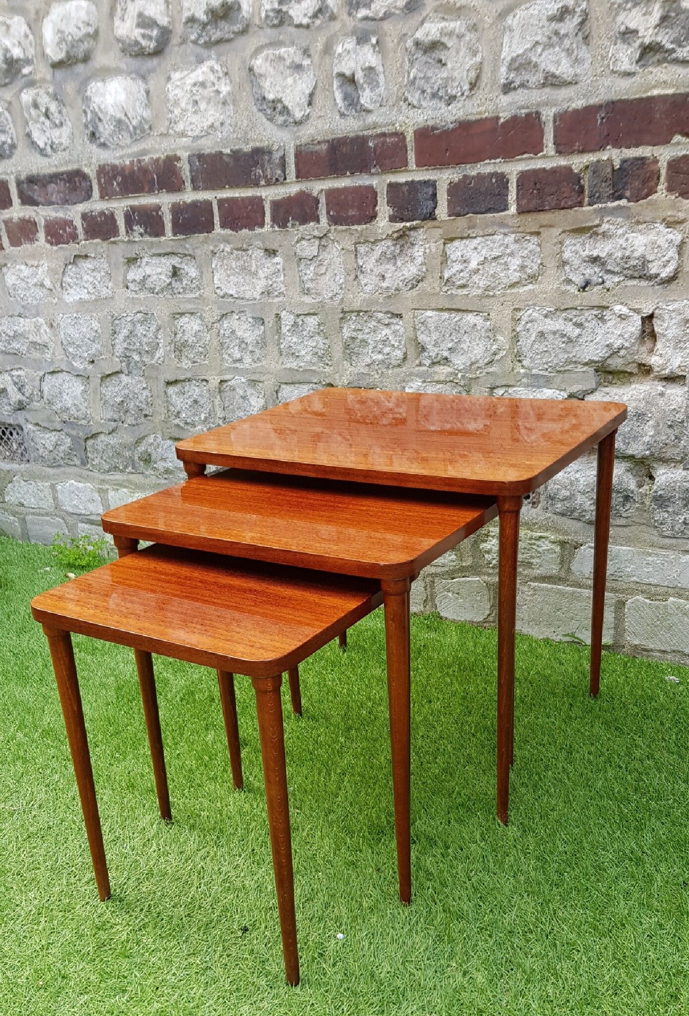 Teak nest tables