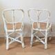 Pair of vintage restaurant chairs in rattan