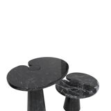 Mid Century Angelo Mangiarotti Pair of Eros Black Marble Side Tables Italy