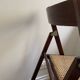 Folding chair occasional chair vintage wooden office chair with cane seat