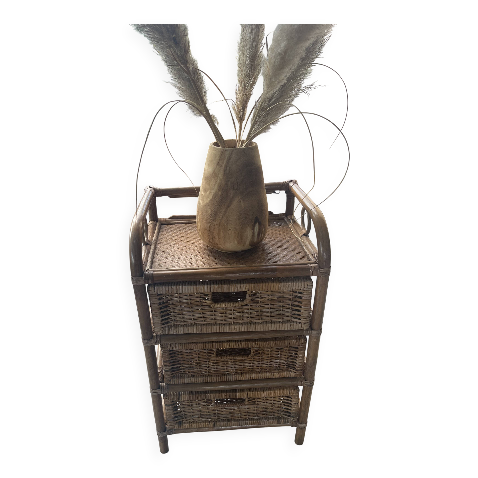Rattan chest of drawers/bedside table