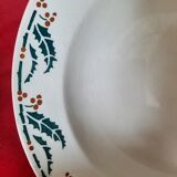 Flat, dessert, hollow plates and tureen in old earthenware