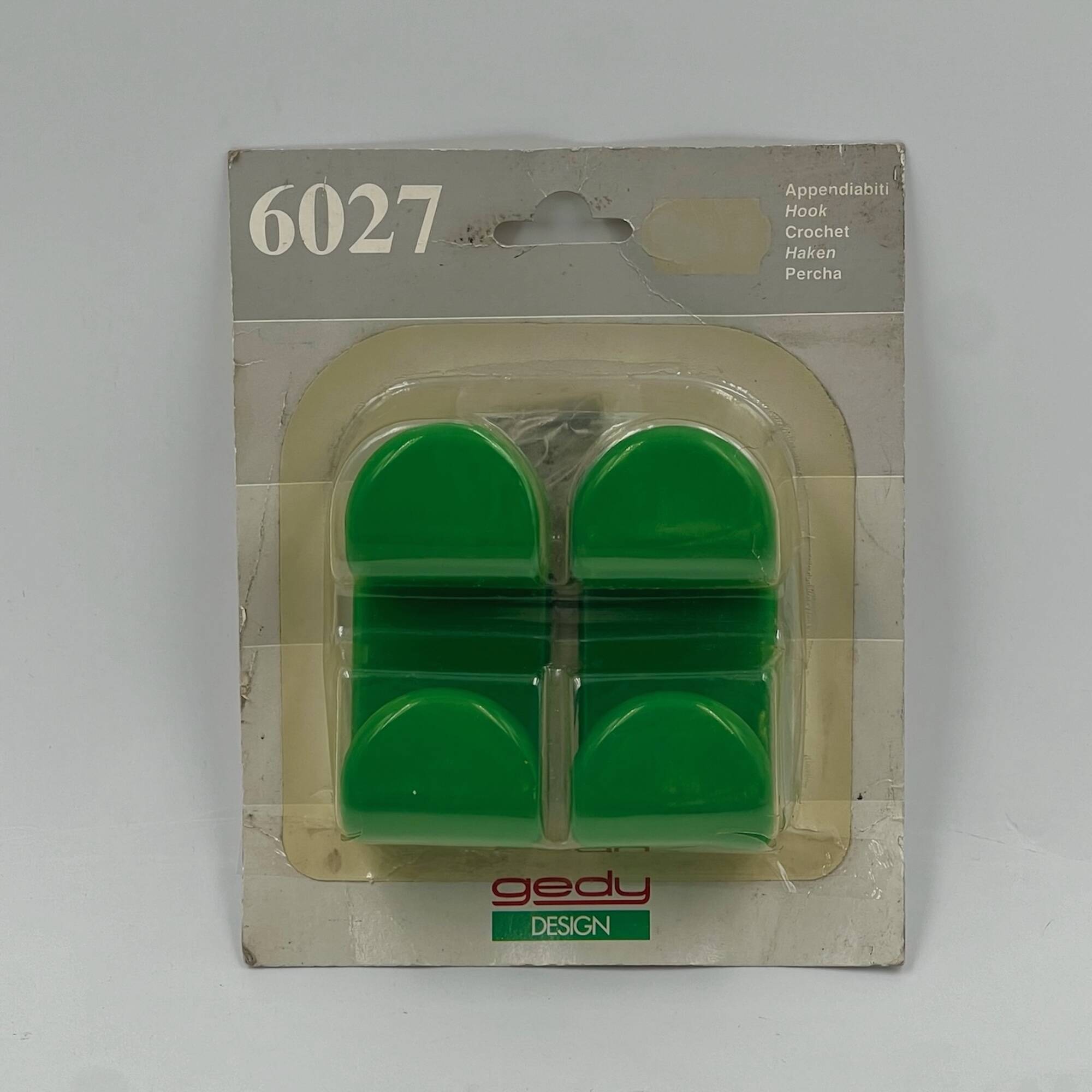 Vintage 70s Coat Hooks by Ambrogio Rossari for Gedy in Green New Old Stock