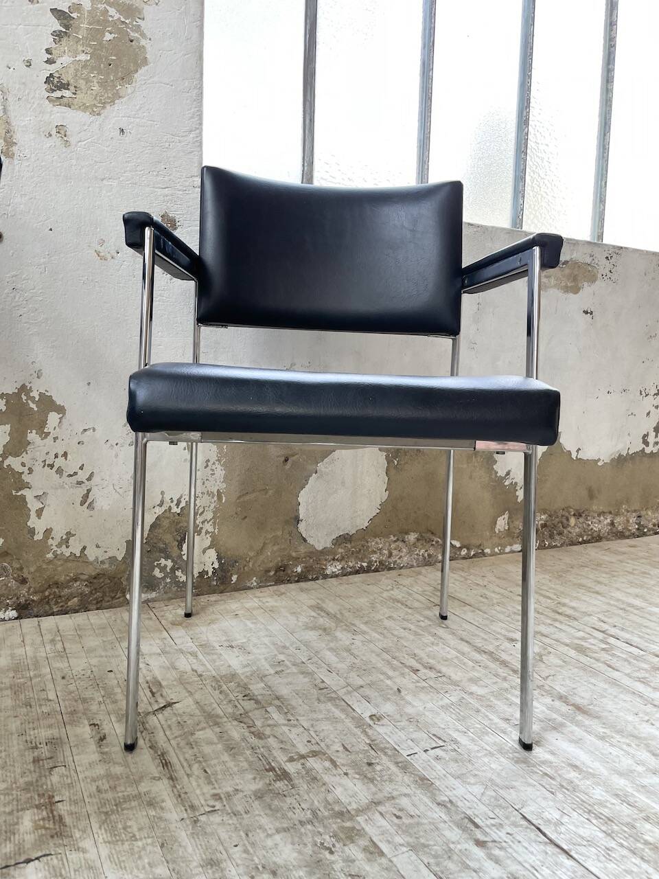 Pair of chrome office chairs