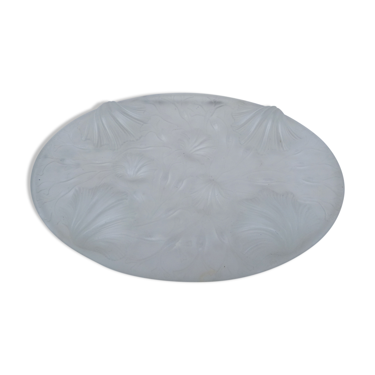 Verlys opalescent glass underside decorated with shells and seaweed