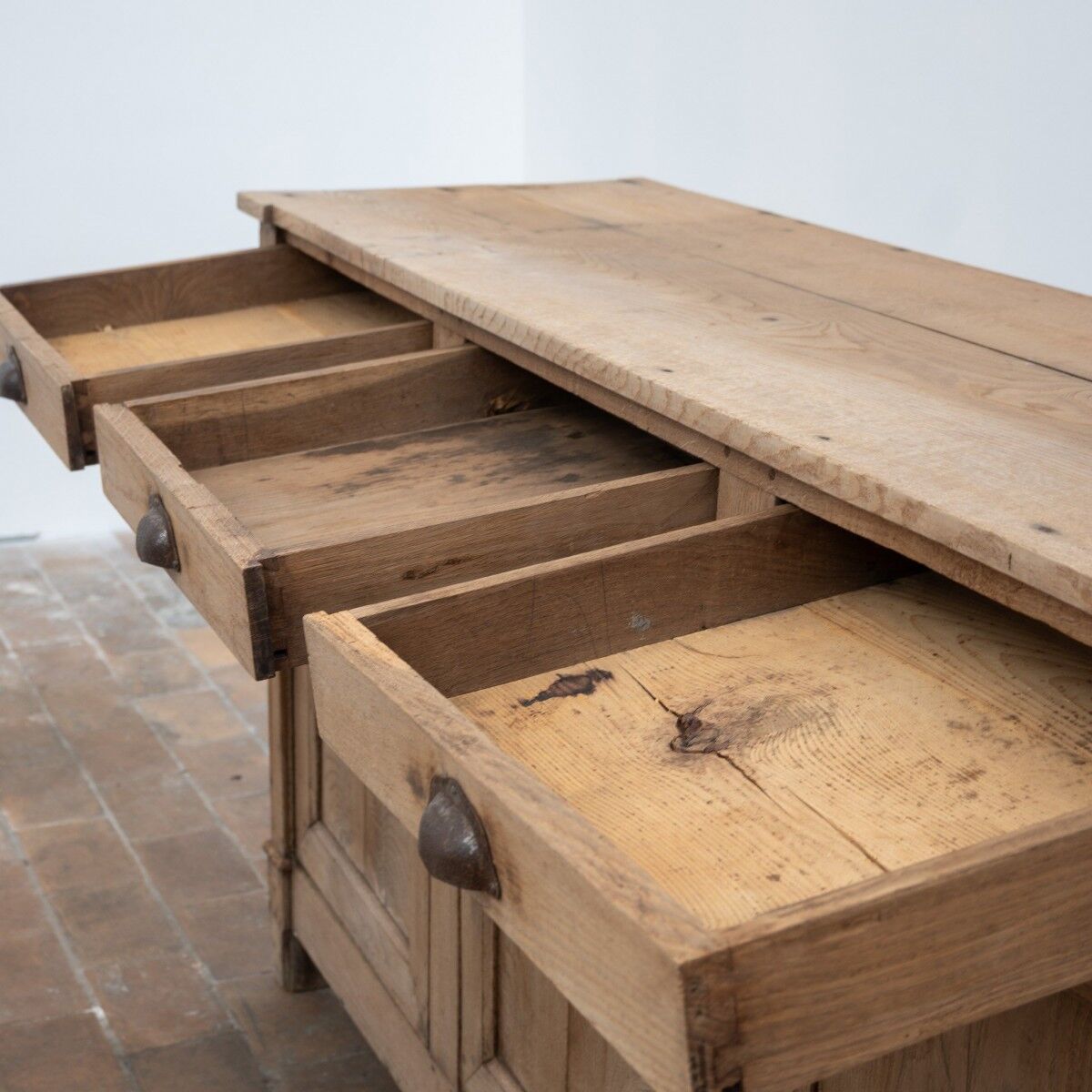 Three-door oak buffet – 19th century