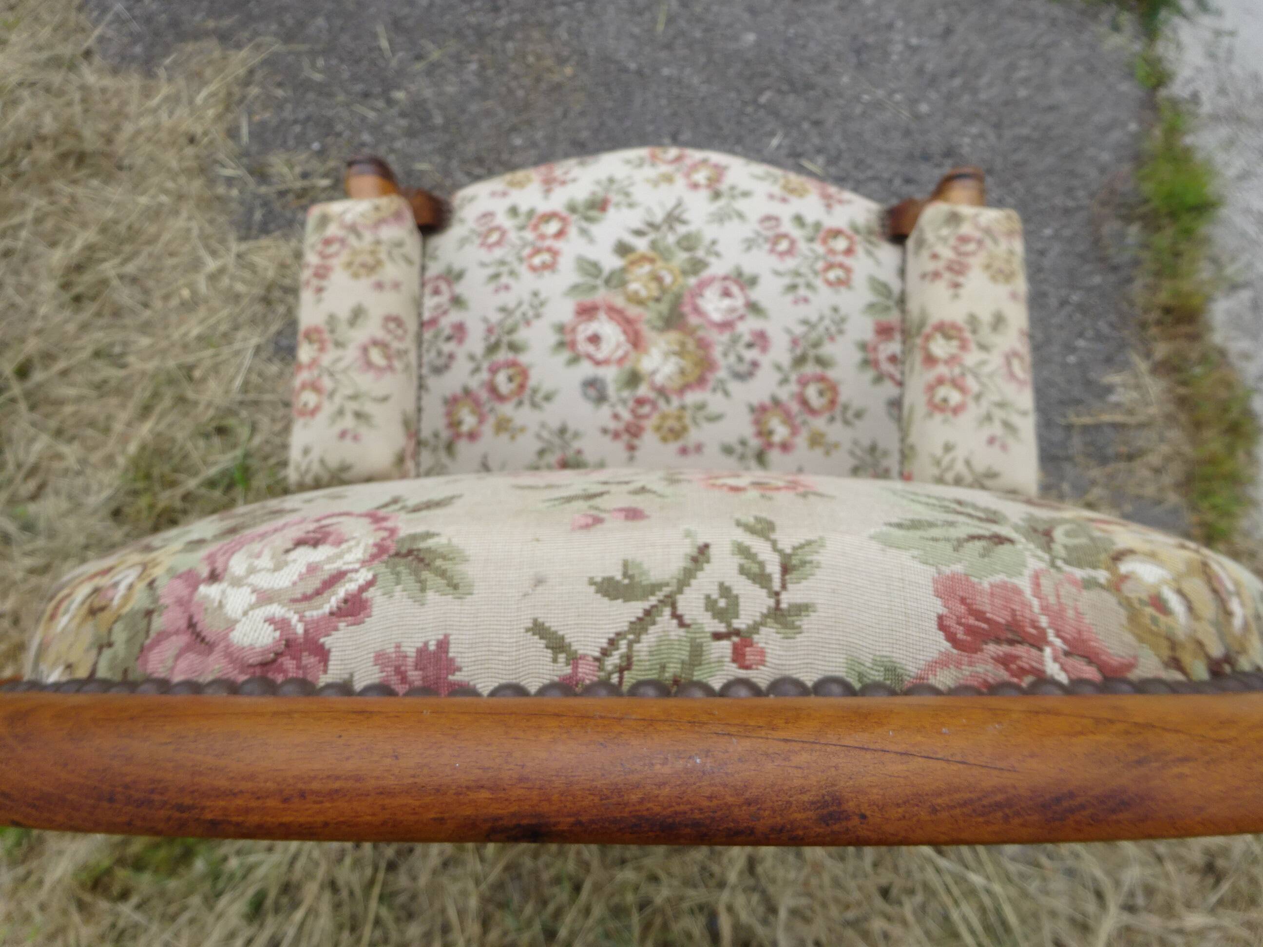 Antique Voltaire armchair with 4-position reclining backrest