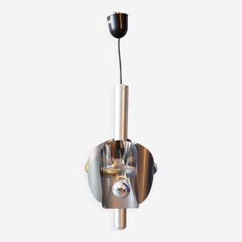 1970 chrome boat propeller pendant light with 3 lights.