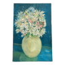 Tableau / huile sur toile nature morte bouquet coloré années 50