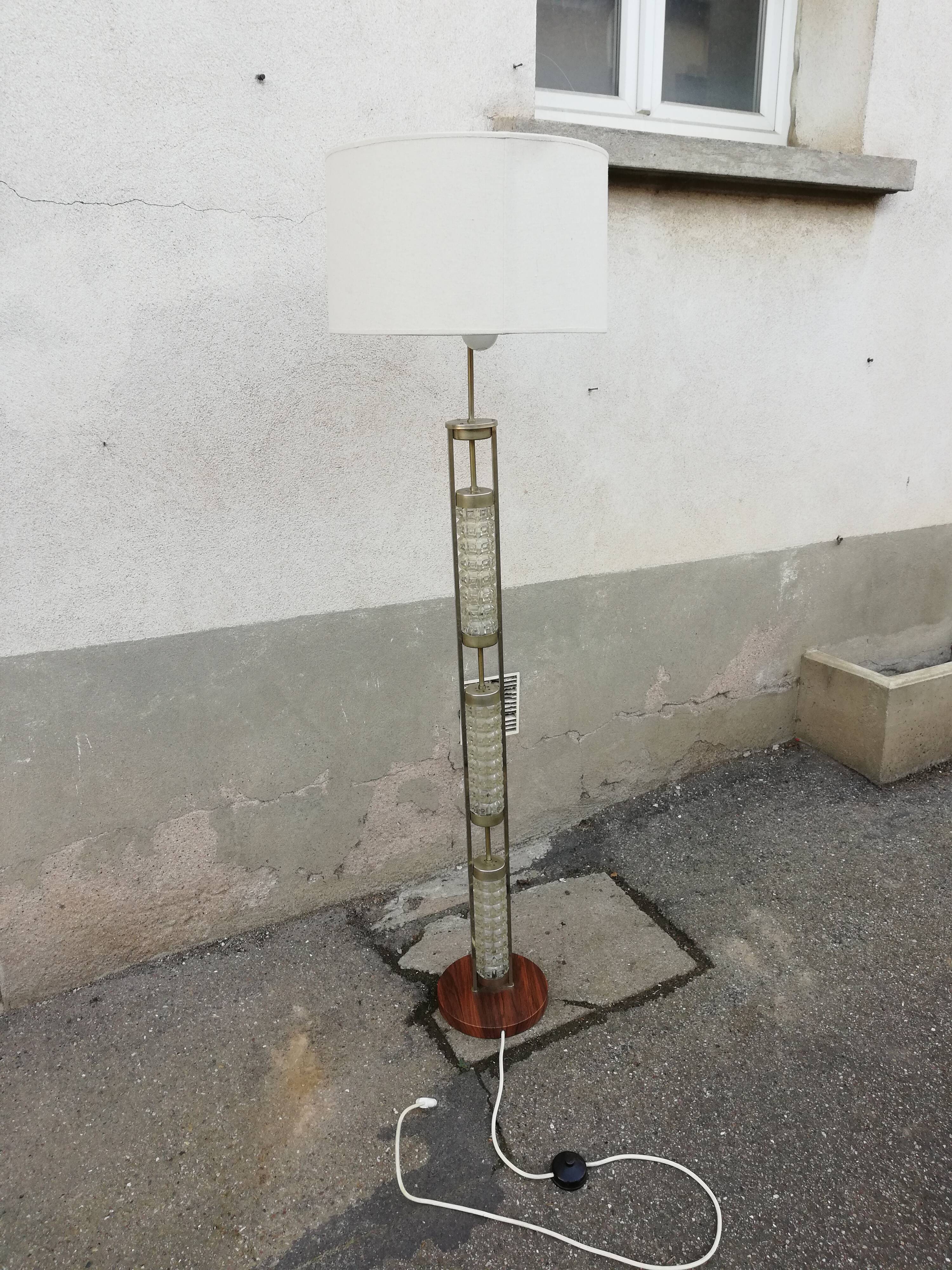 Vintage chrome and glass floor lamp 5 lights