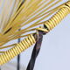 Pair of 60s tripod armchairs in metal and yellow scoubidou