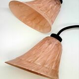 Paire d'appliques en opaline