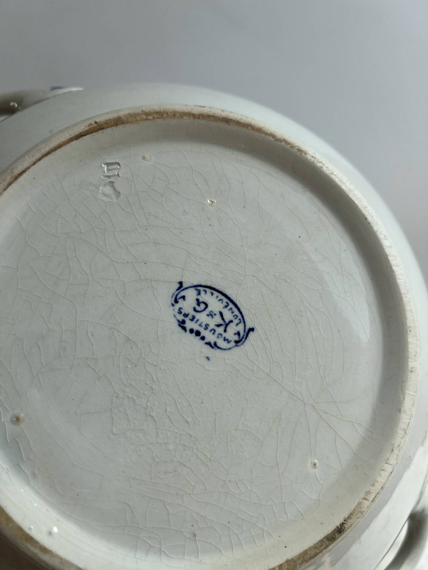 Antique soup tureen Lunéville KG Collection Moustiers, Ironstone