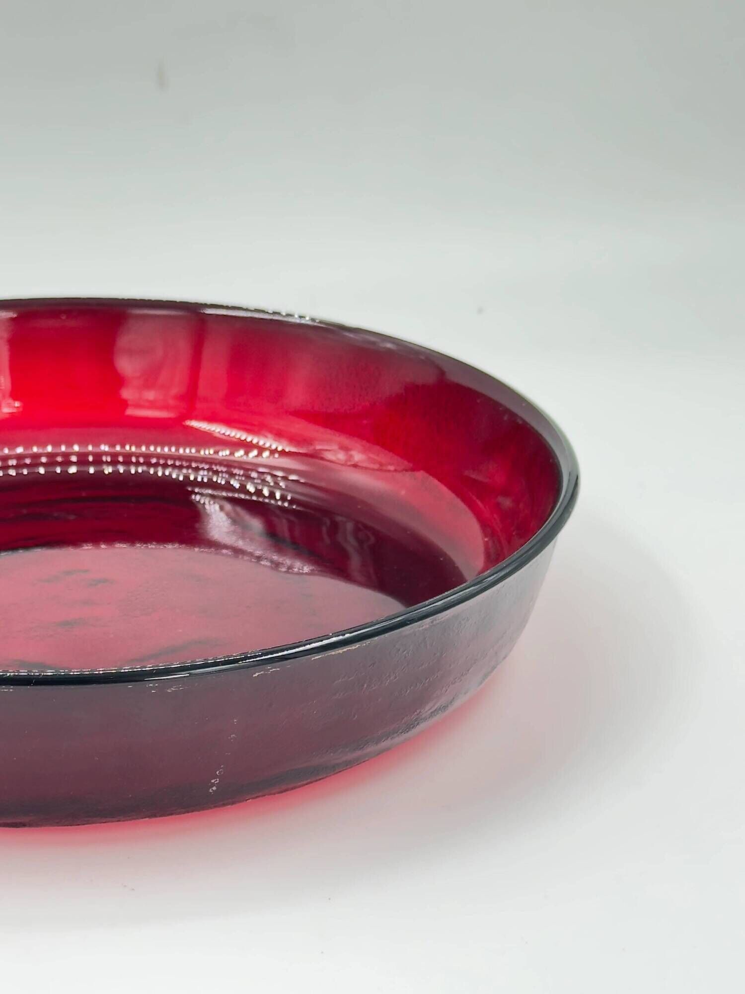 Vintage ruby red pressed glass bowl