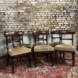 Suite De Six Chaises En Acajou D’époque Restauration XIX Eme Siècle