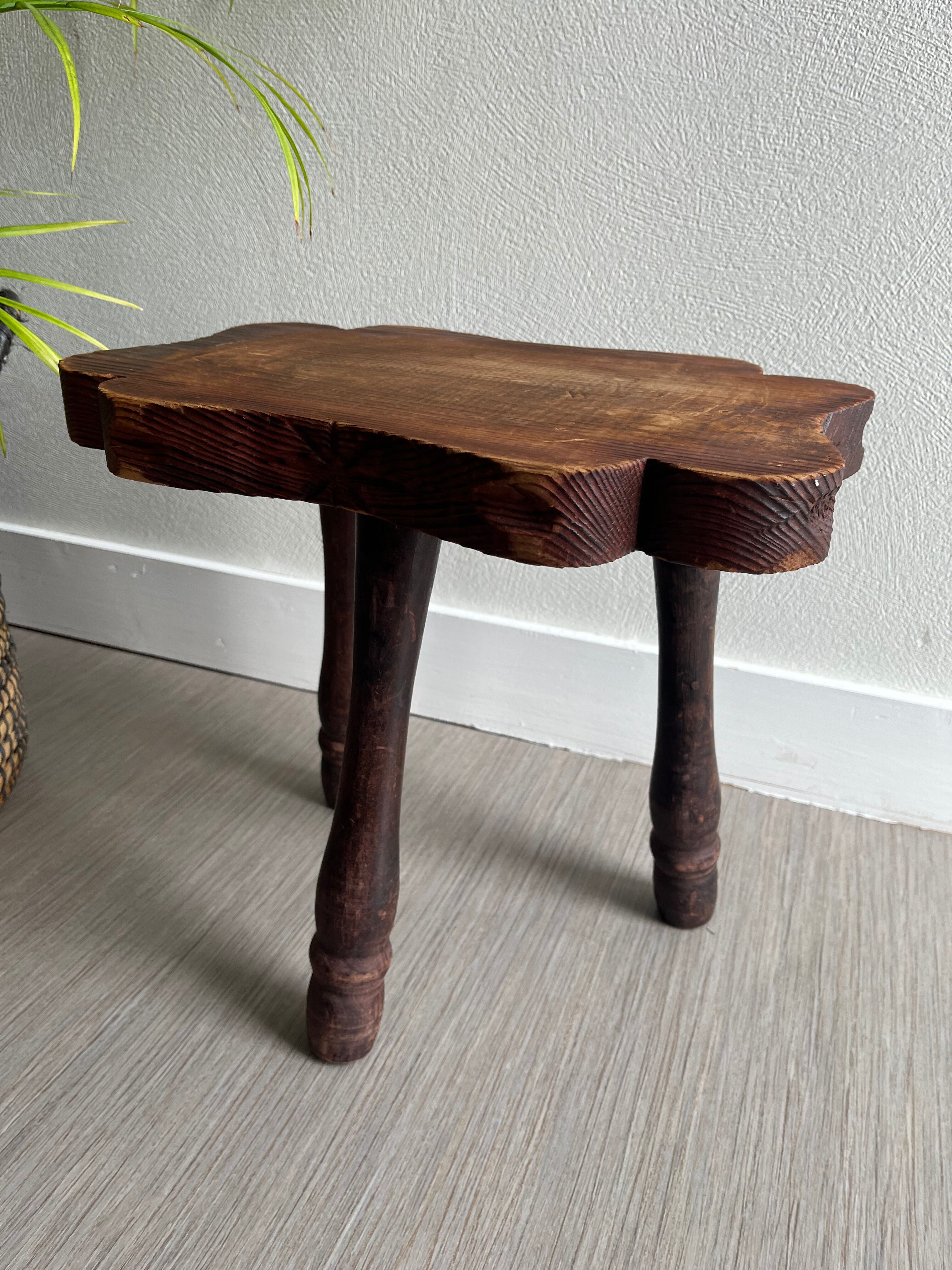 Wooden tripod stool