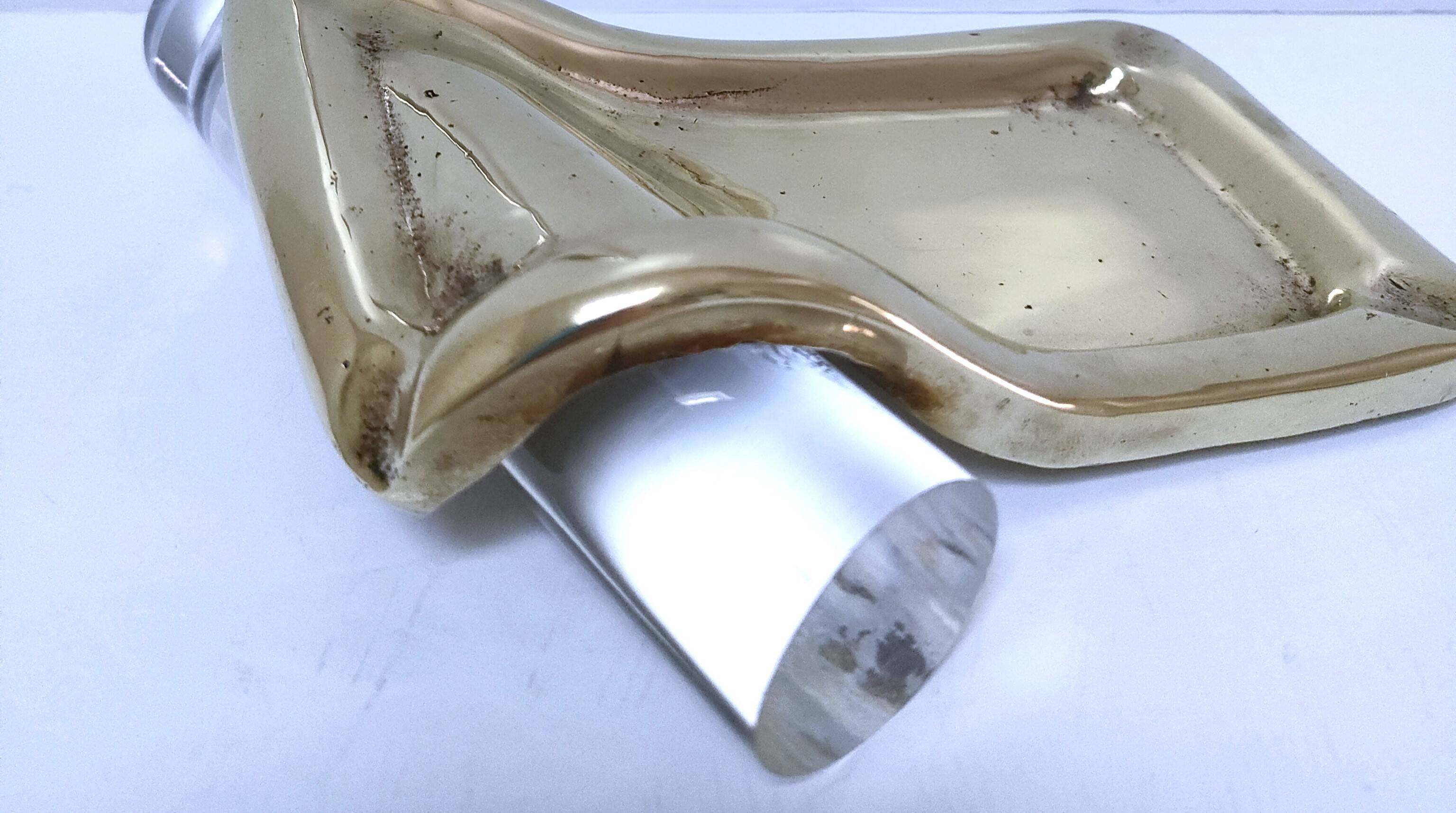 Bronze glass pen holder sculptural design