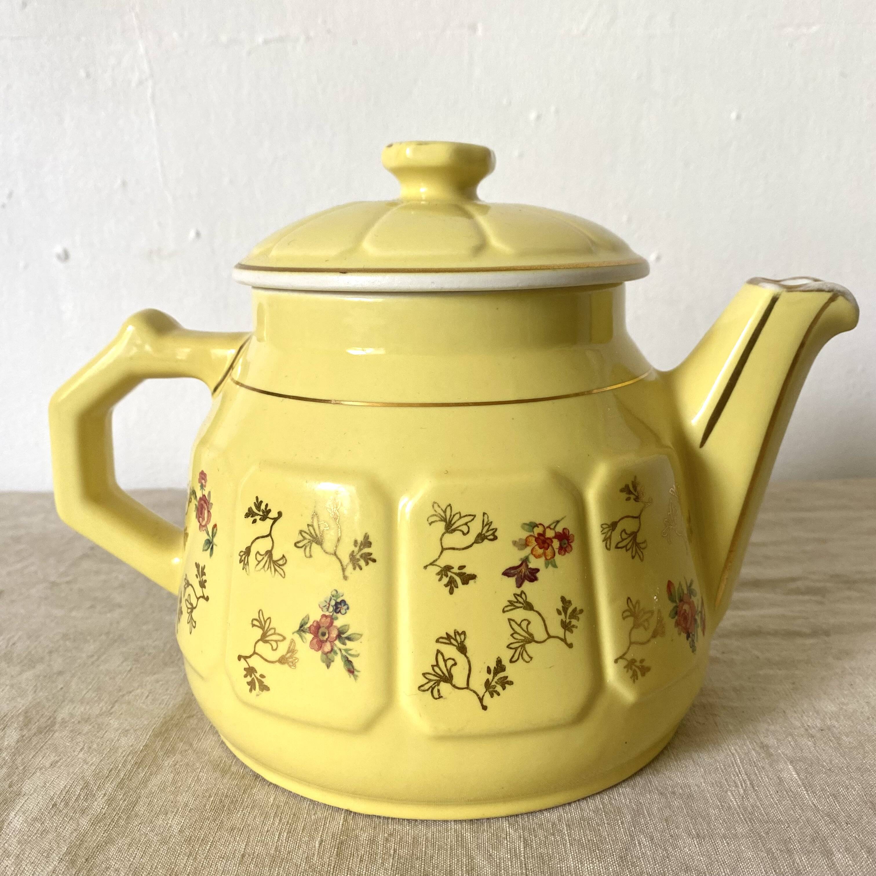 Old flowered teapot