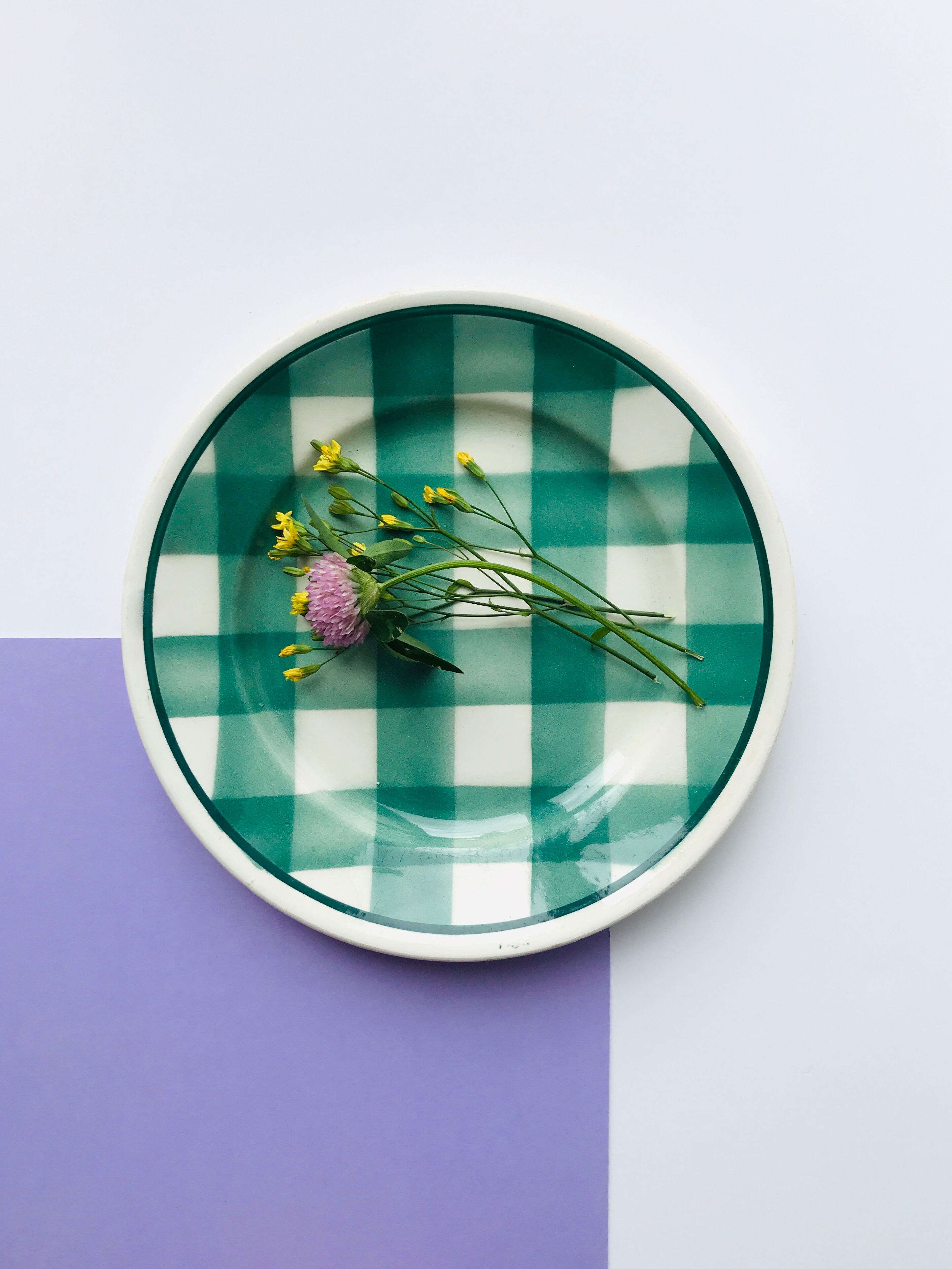 Small green tile plate new givors faiencerie