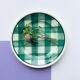 Small green tile plate new givors faiencerie