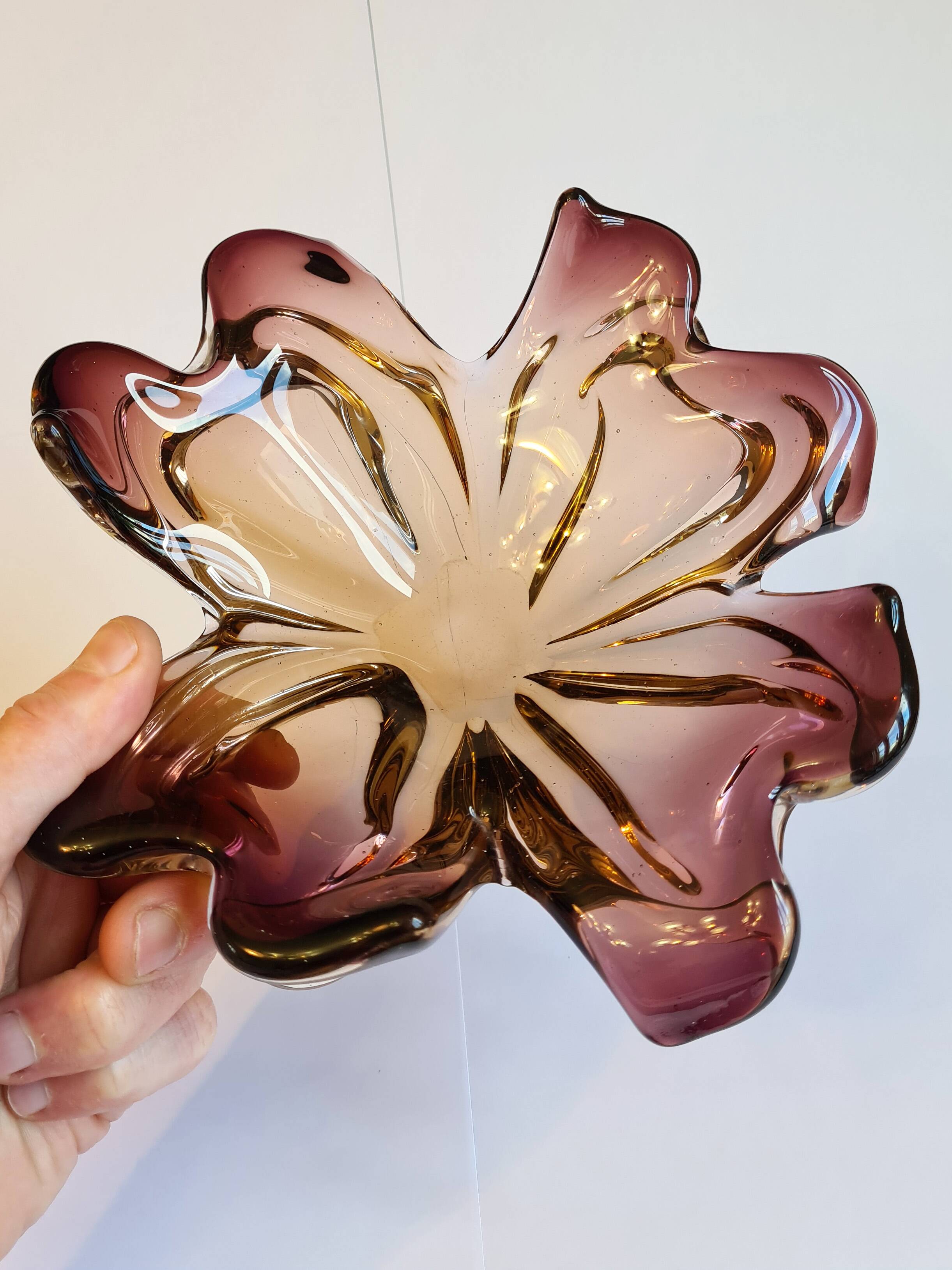 Murano pocket emptier - amber and gold