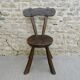 Chaise brutaliste en bois massif sculpté, vers 1950