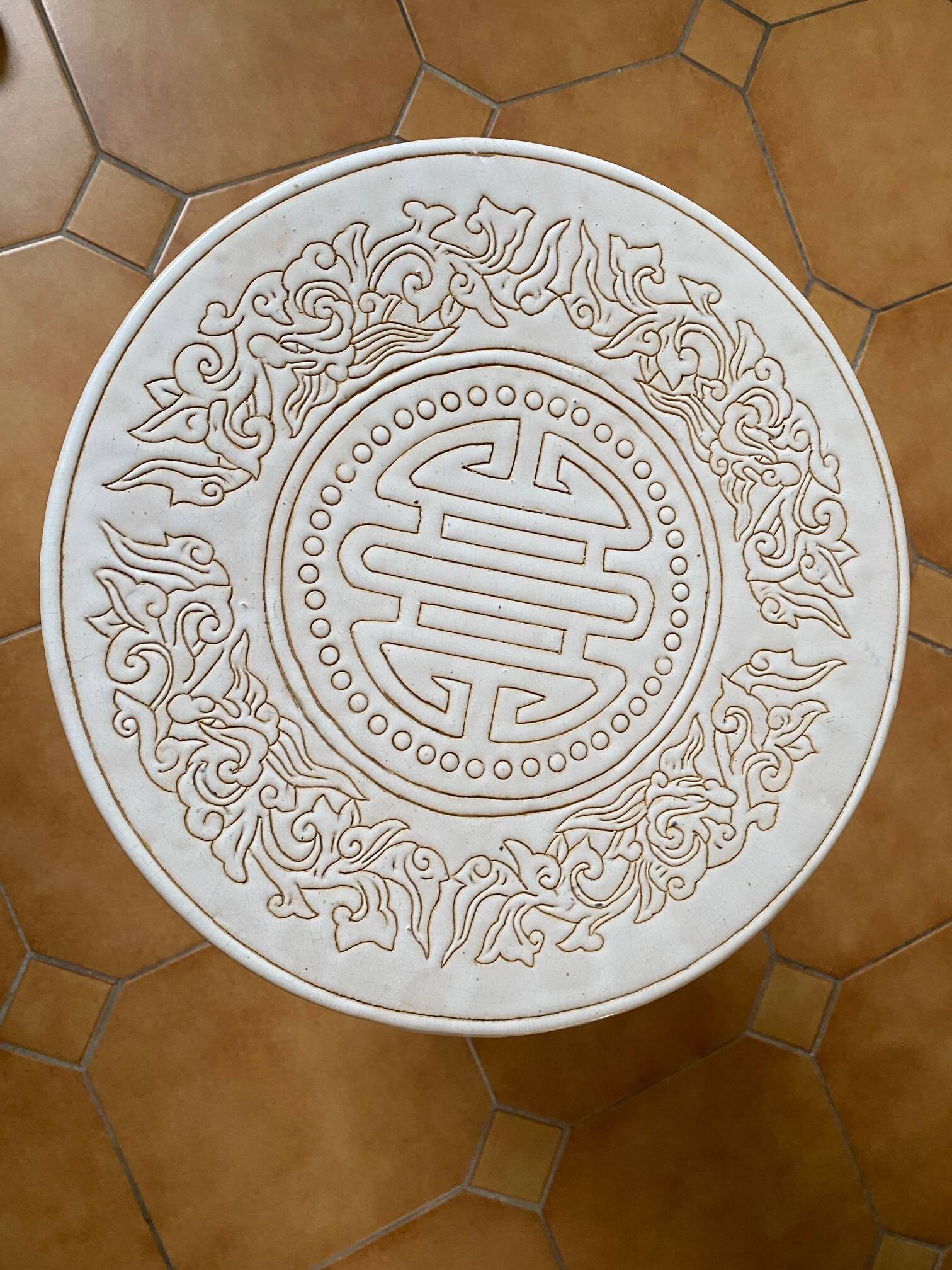 White Elephant Ceramic Stool
