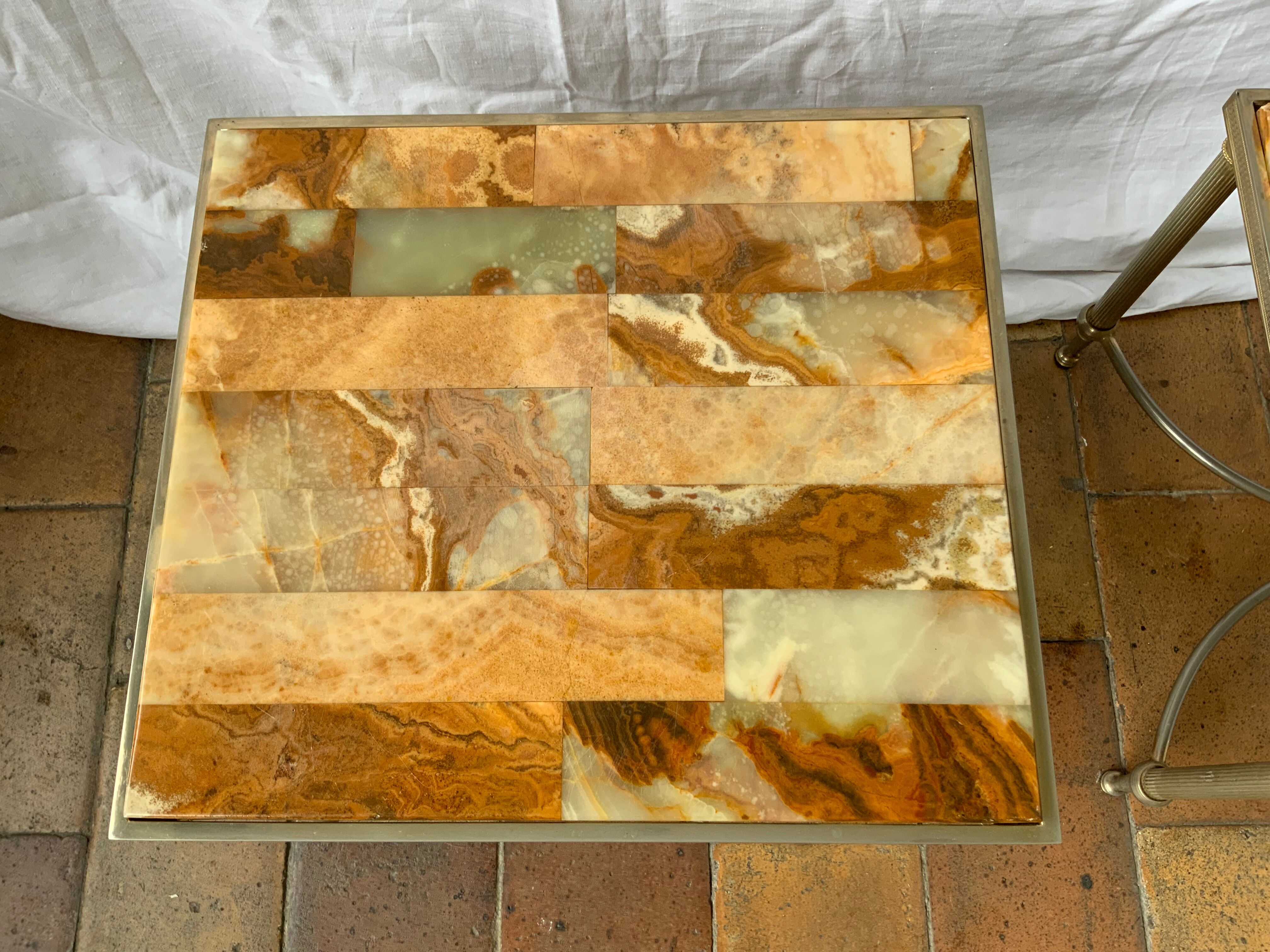 Pair of vintage marble coffee tables
