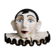 Buste Pierrot en terre cuite vernissée