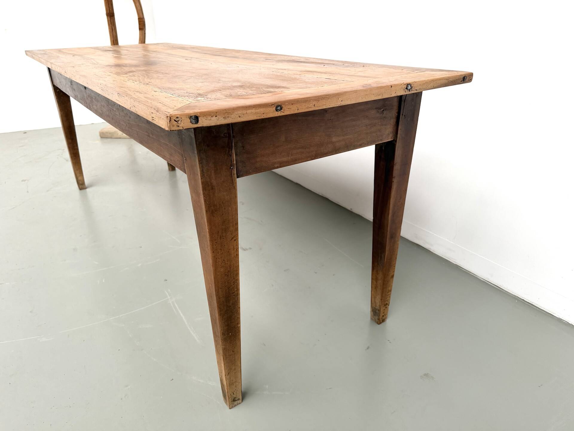 Solid walnut farmhouse table, 1950s.
