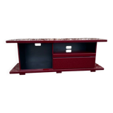 Meuble tv rectangulaire plexiglass bordeaux lie de vin david lange vin