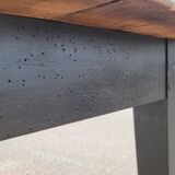 Rustic farm table in old patinated solid oak - 1900s