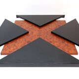 Coffee table with panels sliding work french 1970s