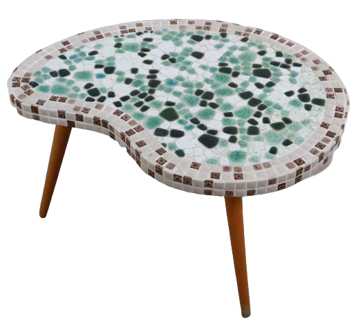 Kidney-shaped mosaic plant table