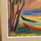 Huile sur panneau d'origine suédoise – “Sommardag” par B. Ekström – Datée de 1945 – Vintage et encadrée – 59 × 70 cm (23,2" × 27,6")