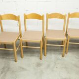 Modernist convertible oval table set and 4 matching chairs 1990