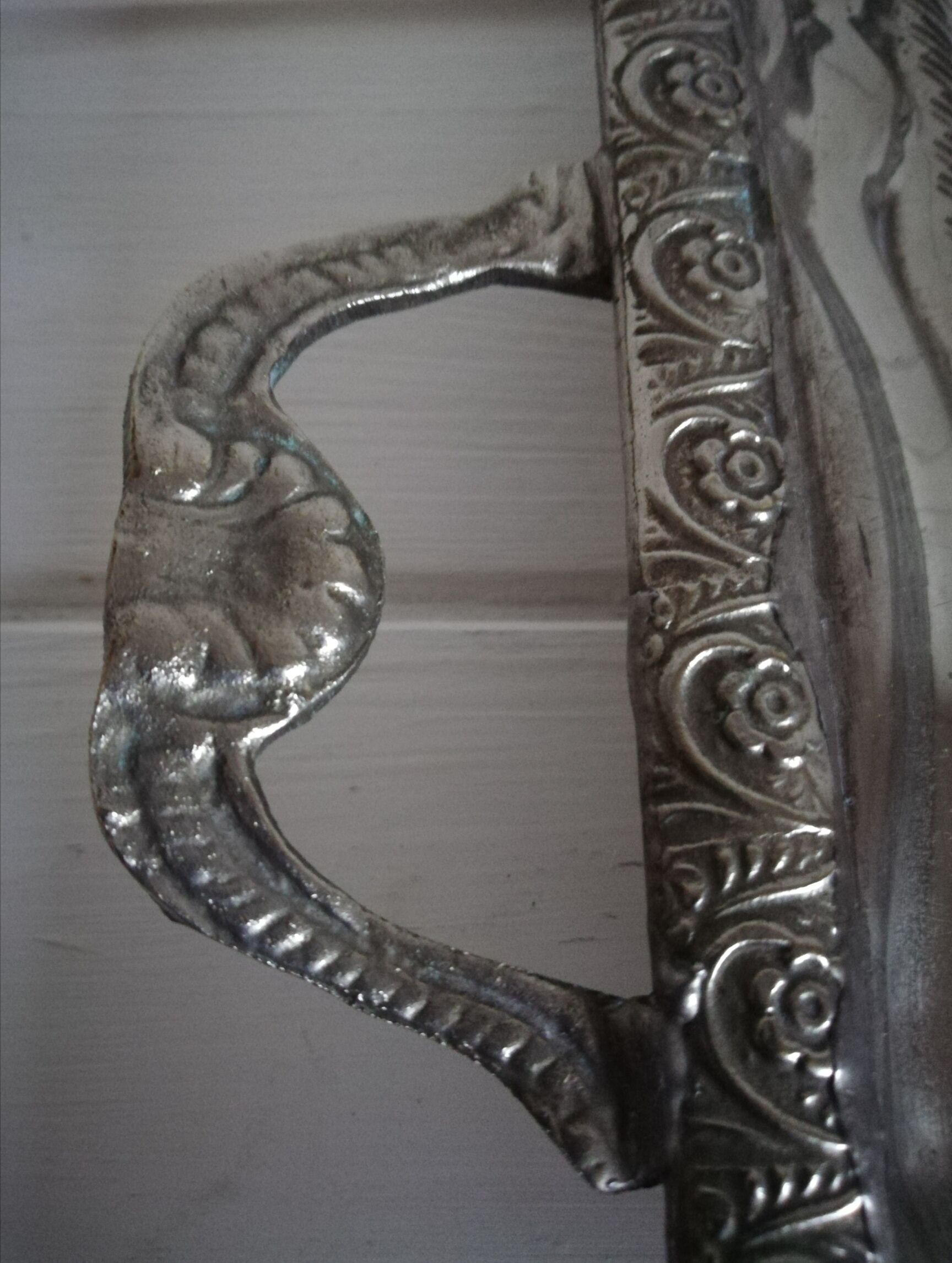 Silver metal tray