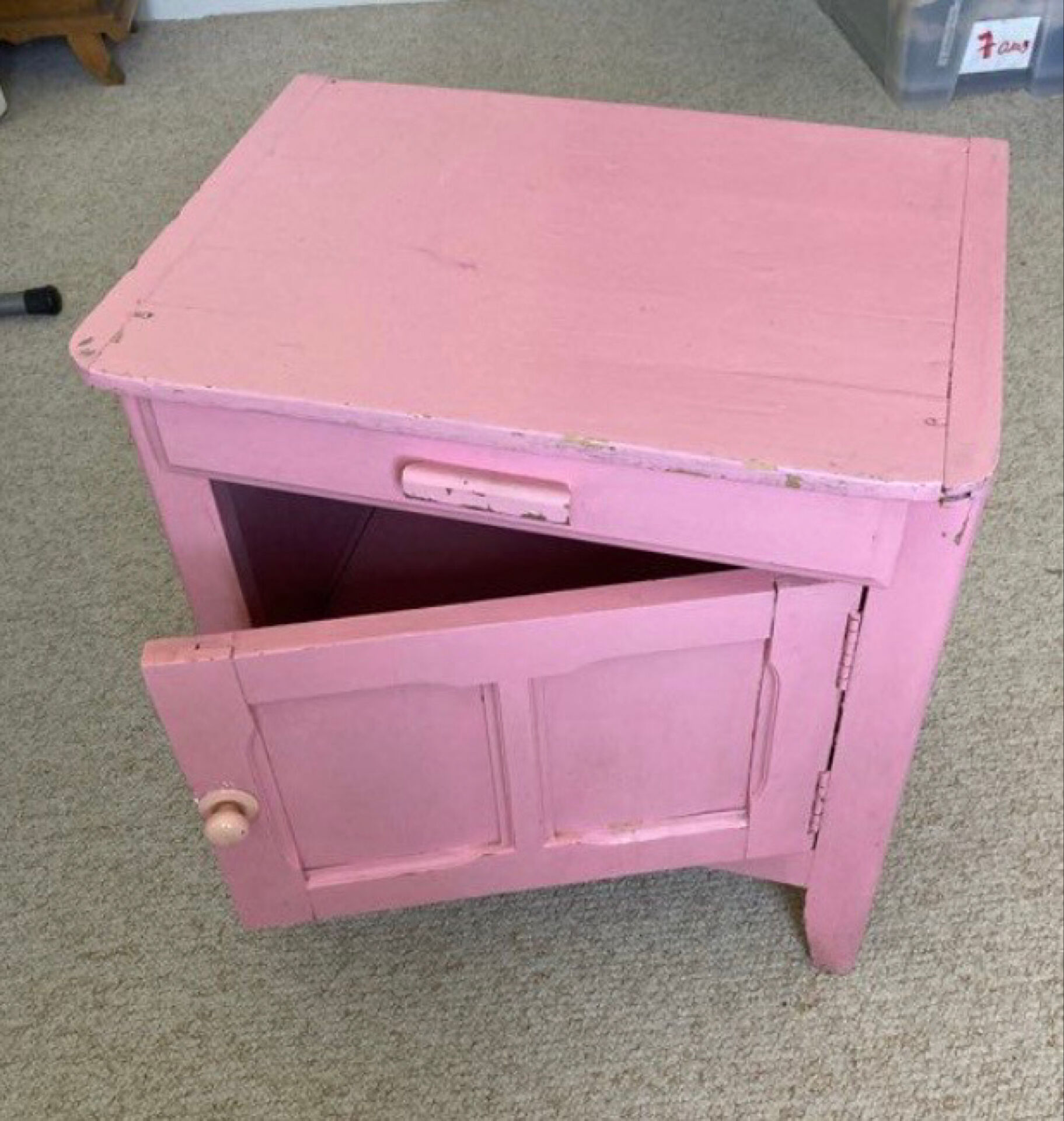 Parisian buffet (jam cupboard) in raw beech / drawer.
