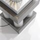 Floor lamp model "Chicago Tribune" in grey and silver enamelled metal, with