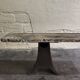 Solid oak coffee table with industrial cast iron legs