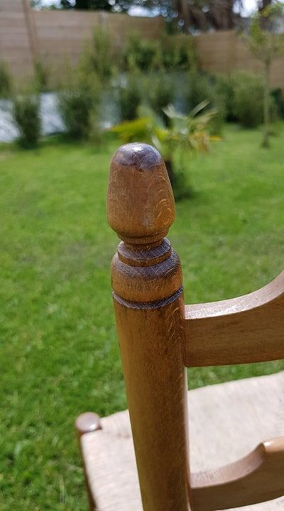 Wood and straw chair